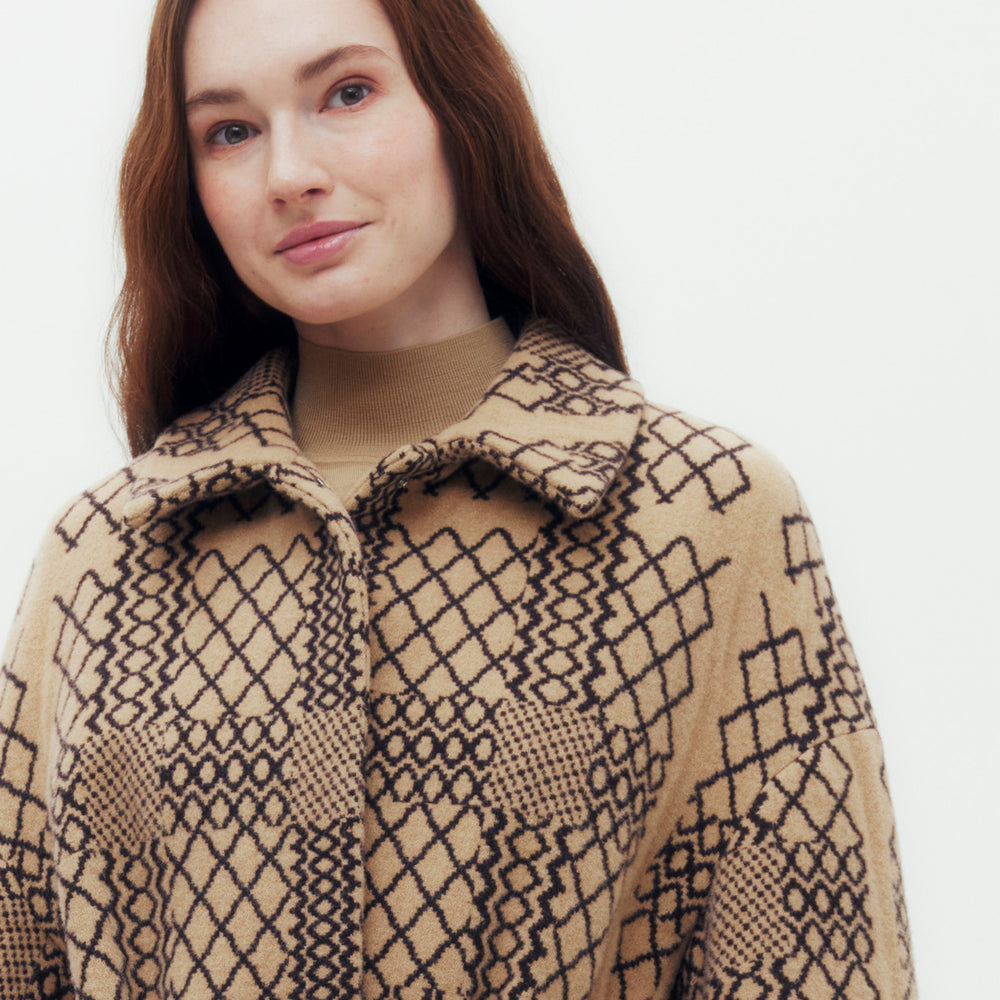 
                      
                        Classic Jacquard Geo Check Coat
                      
                    