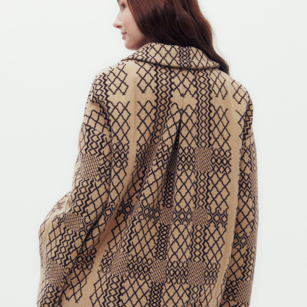 Classic Jacquard Geo Check Coat