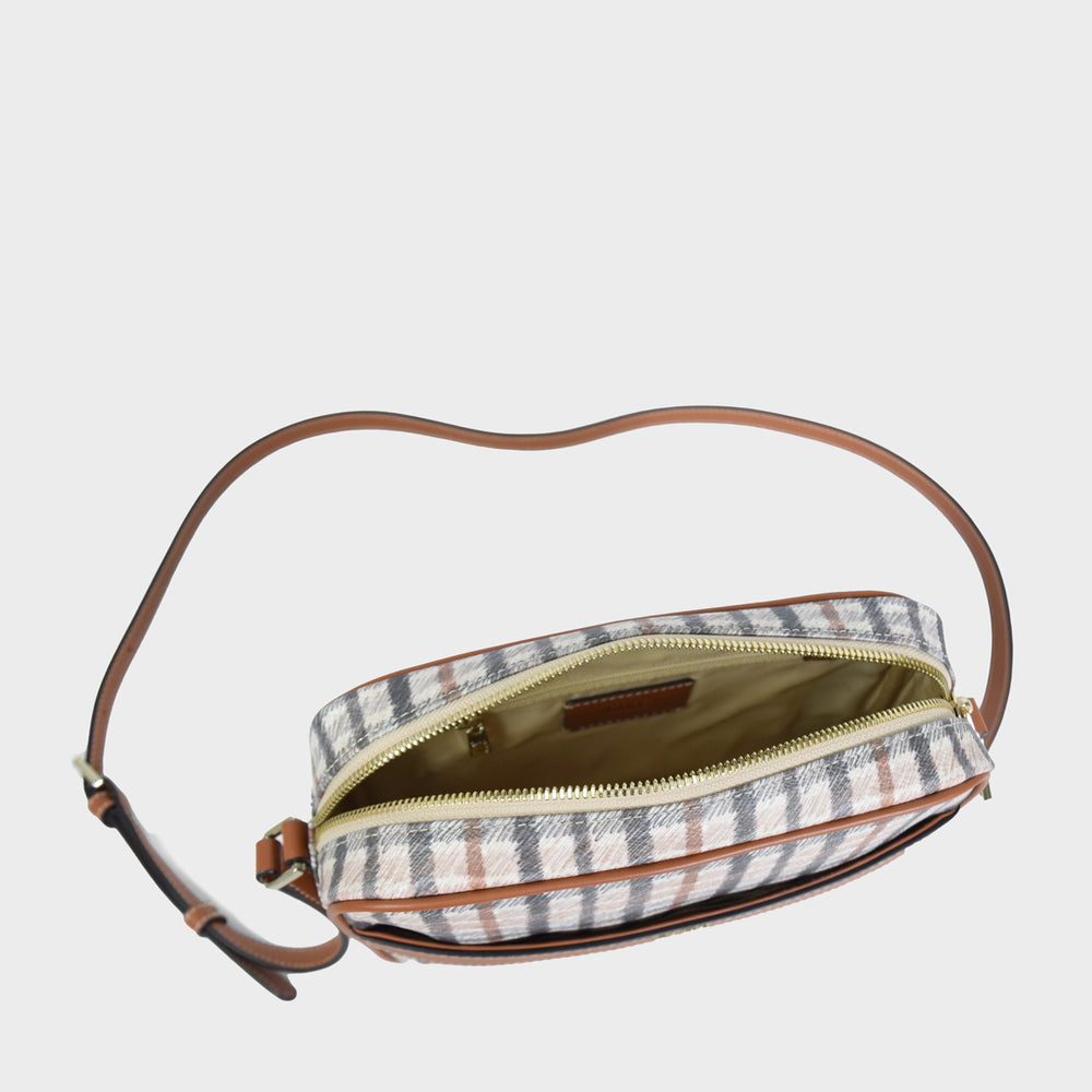 
                      
                        Pencil Check Crossbody Bag
                      
                    