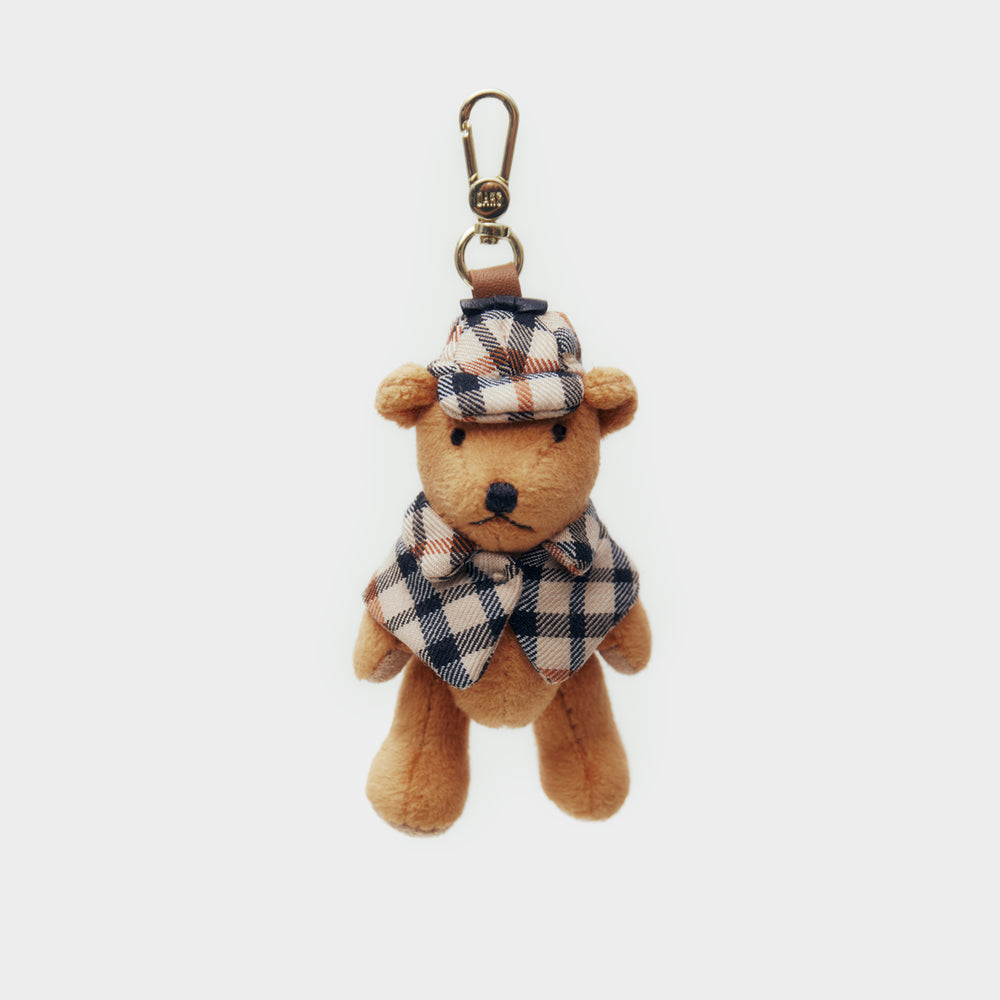 House Check Teddy Bear Key Chain